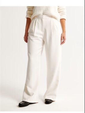 Abercrombie & Fitch Ivory Curve Love Sloan Tailored Low Rise Pants